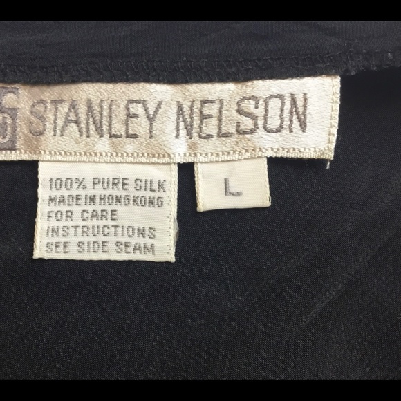 Stanley Nelson Black Sz Large 100% silk Tanktop - Picture 3 of 8